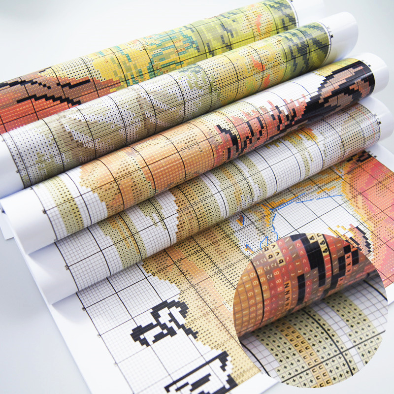 World Map Patterns Counted Cro - Embroidery Job のレビューと価格