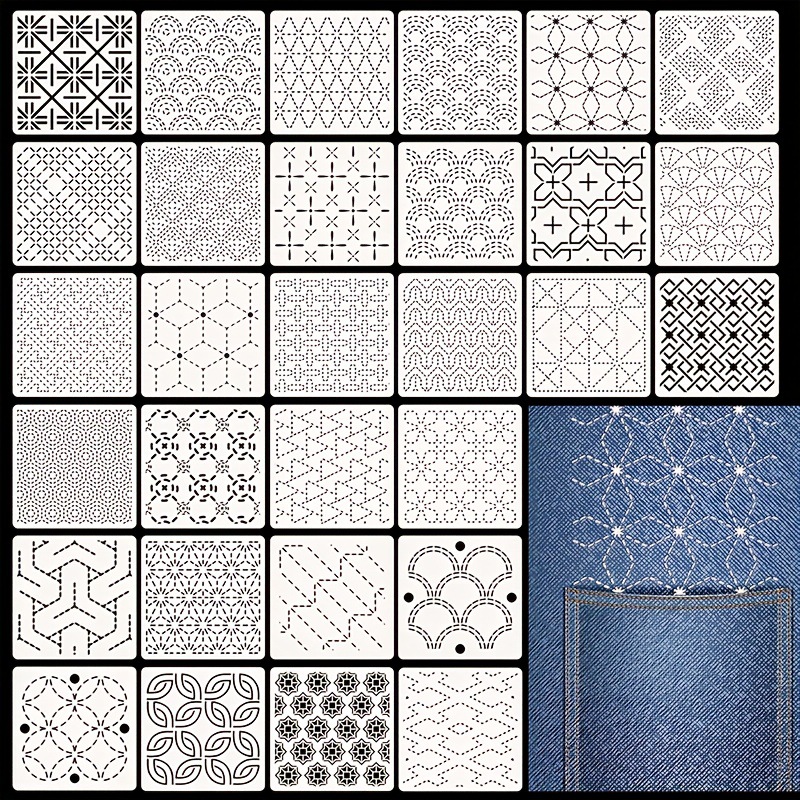 30Pcs Embroidery Templates DIY - Embroidery Motif のレビューと価格