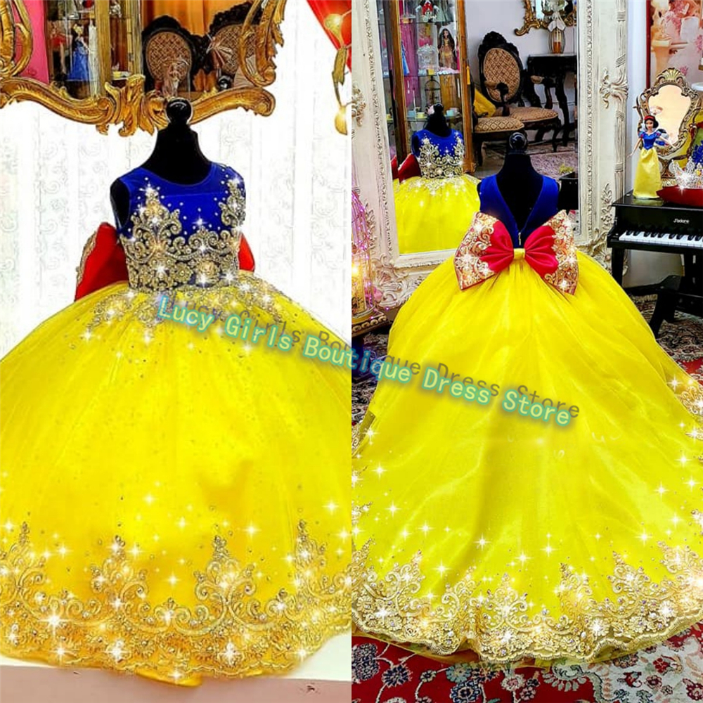 Luxuriously Yellow Flower Girl - Embroidery Yellow Dress のレビューと価格