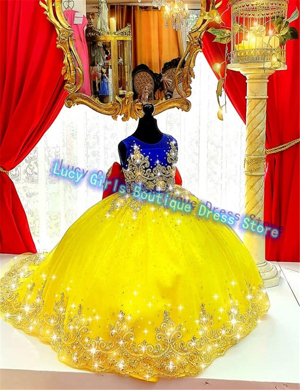 Luxuriously Yellow Flower Girl - Embroidery Yellow Dress のレビューと価格