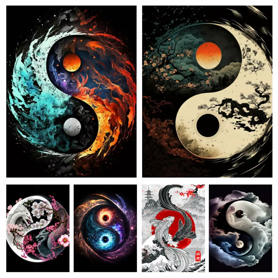 1PC frameless Yin Yang Tree 5D - Embroidery Motif のレビューと価格