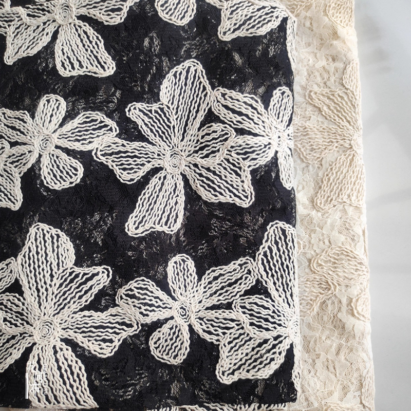 Cotton Thread Lace Jacquard Th - Embroidery Net Fabric のレビューと価格