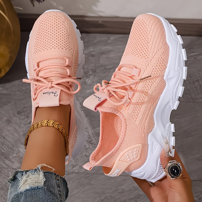 Breathable Knit Sneakers Fashi - Embroidery Cotton のレビューと価格