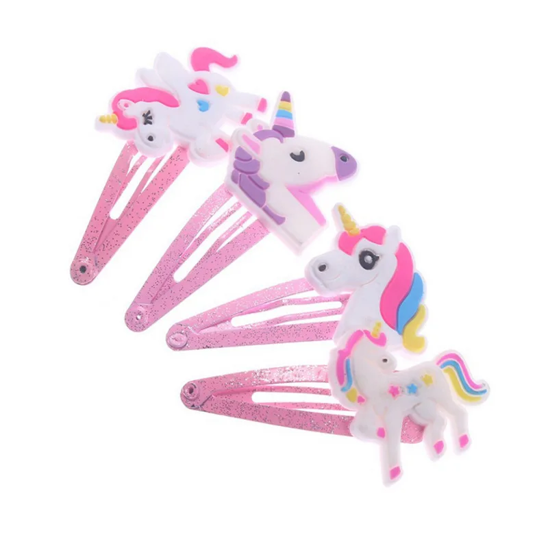4PCS Unicorn Hair Clips Barret - Embroidery Unicorn のレビューと価格
