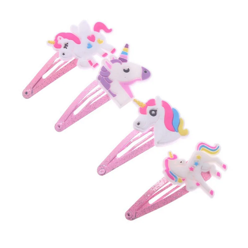 4PCS Unicorn Hair Clips Barret - Embroidery Unicorn のレビューと価格
