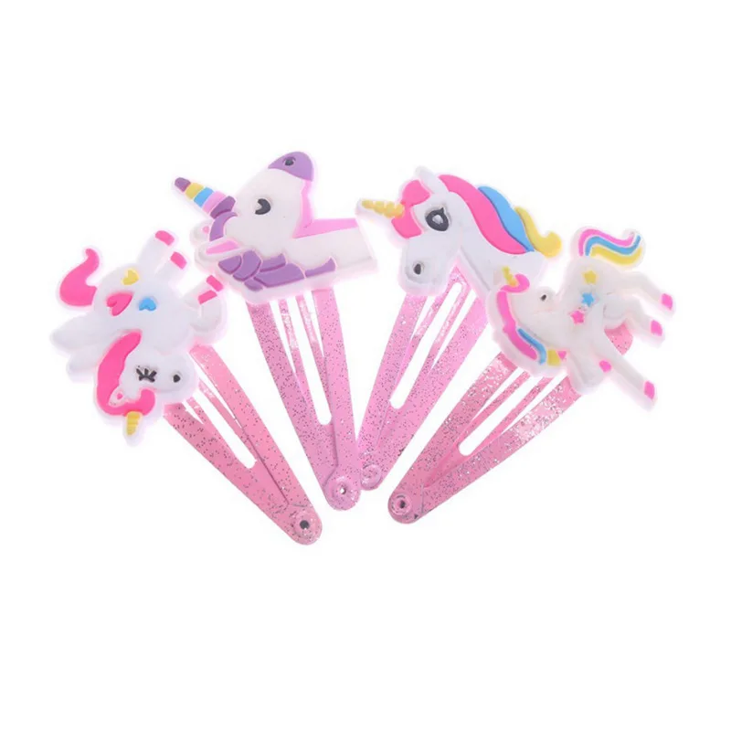 4PCS Unicorn Hair Clips Barret - Embroidery Unicorn のレビューと価格
