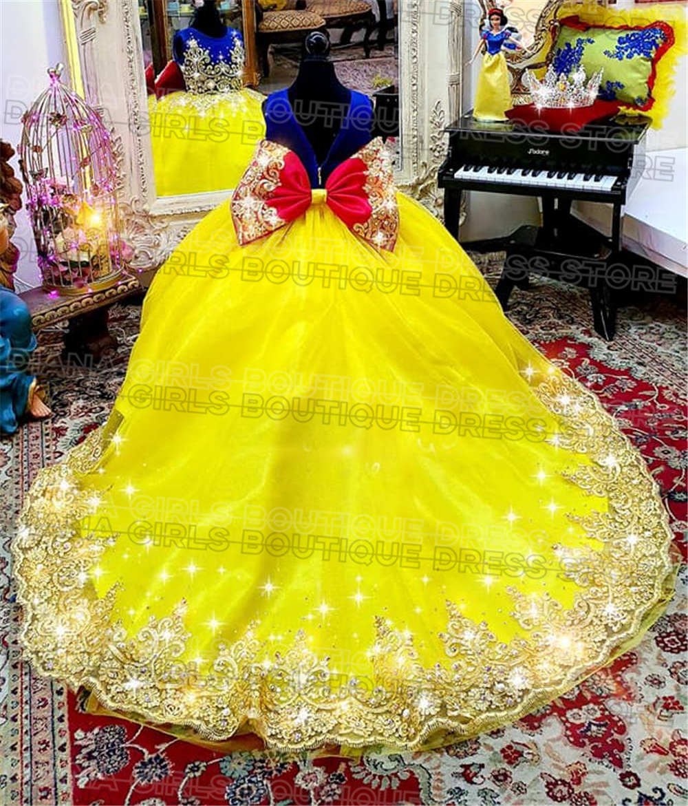 Gorgeous Yellow Flower Girl Dr - Embroidery Yellow Dress のレビューと価格
