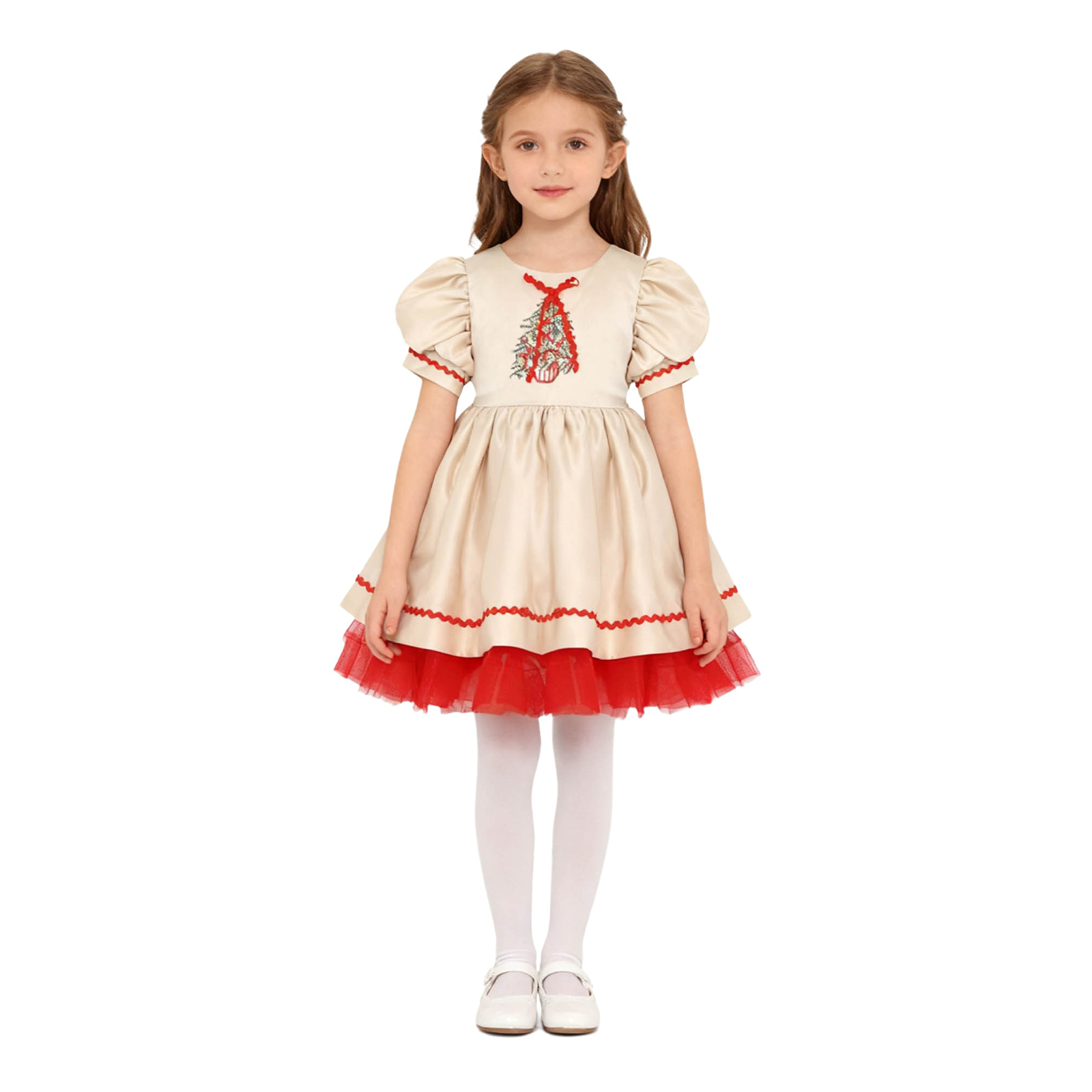 Kids Girls Christmas Santa Dre - Embroidery Dress のレビューと価格
