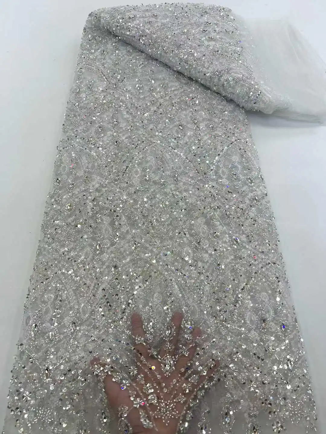 Hot Sale Exquisite Heavy Indus - Embroidery Net Fabric のレビューと価格