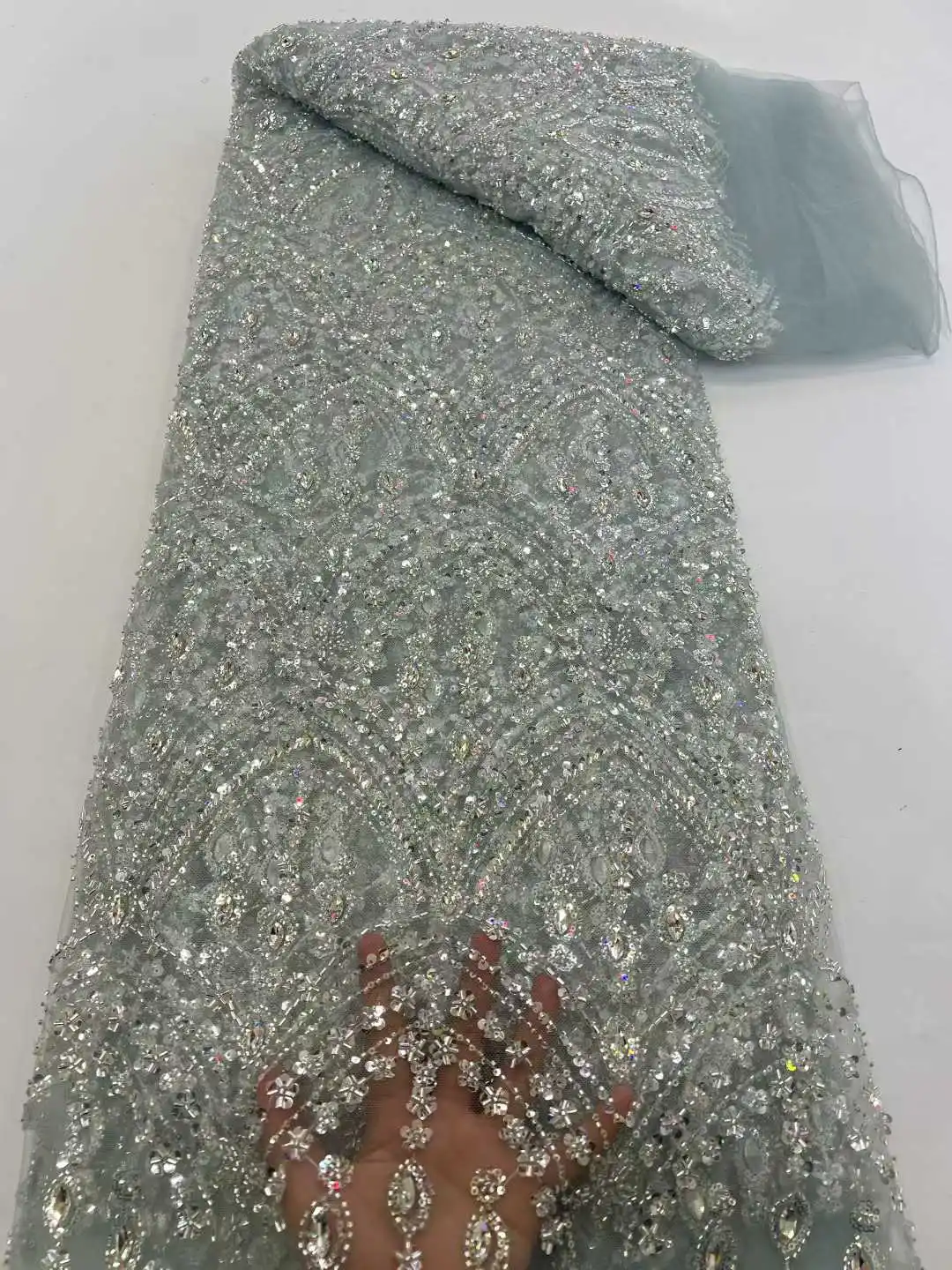 Hot Sale Exquisite Heavy Indus - Embroidery Net Fabric のレビューと価格