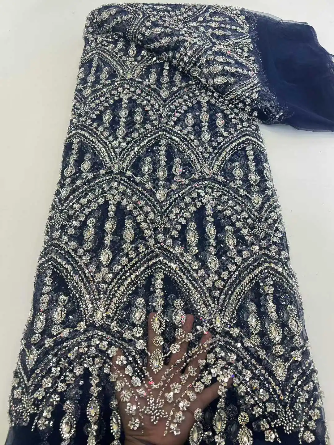 Hot Sale Exquisite Heavy Indus - Embroidery Net Fabric のレビューと価格