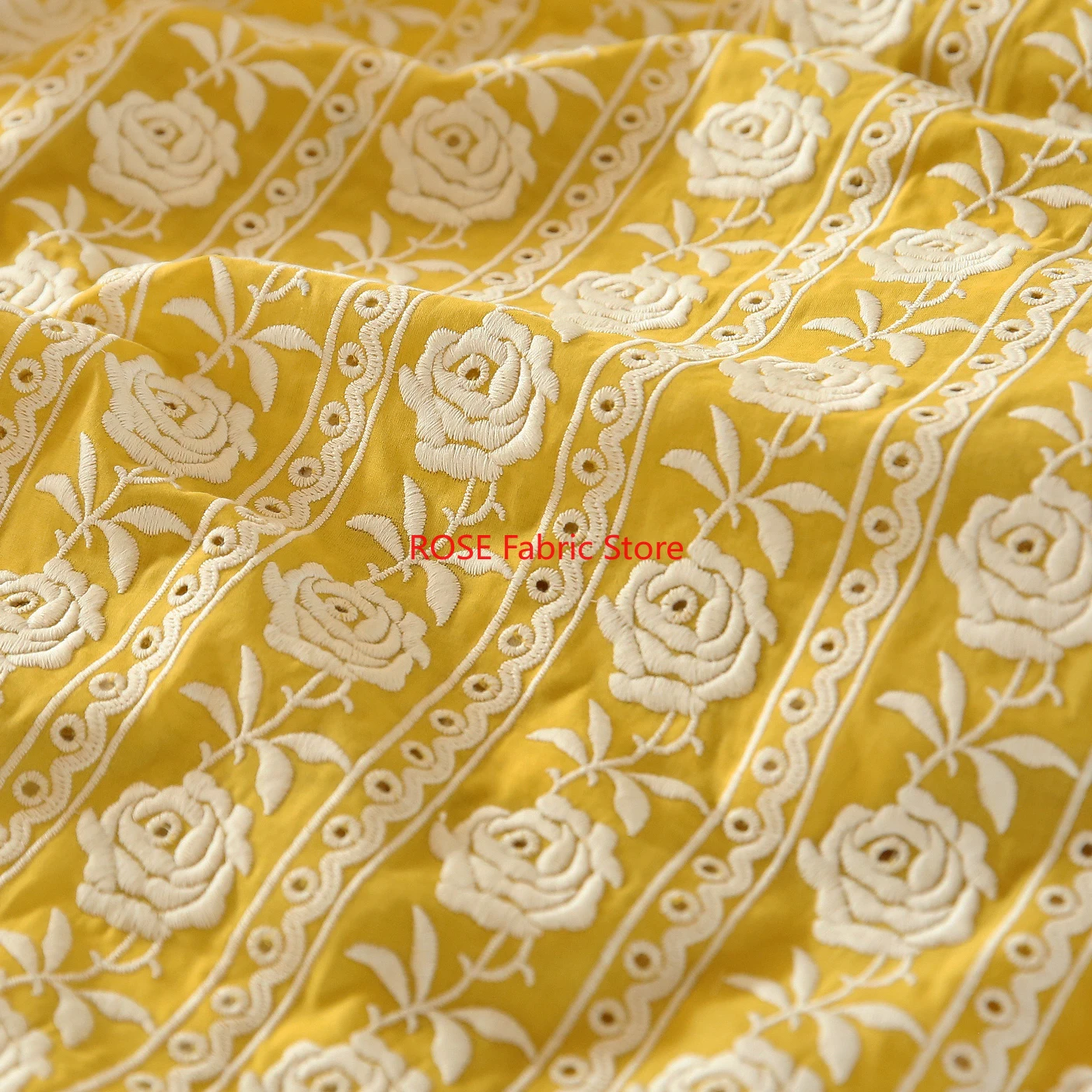 French Cotton Yellow Rose Heav - Embroidery Yellow Dress のレビューと価格