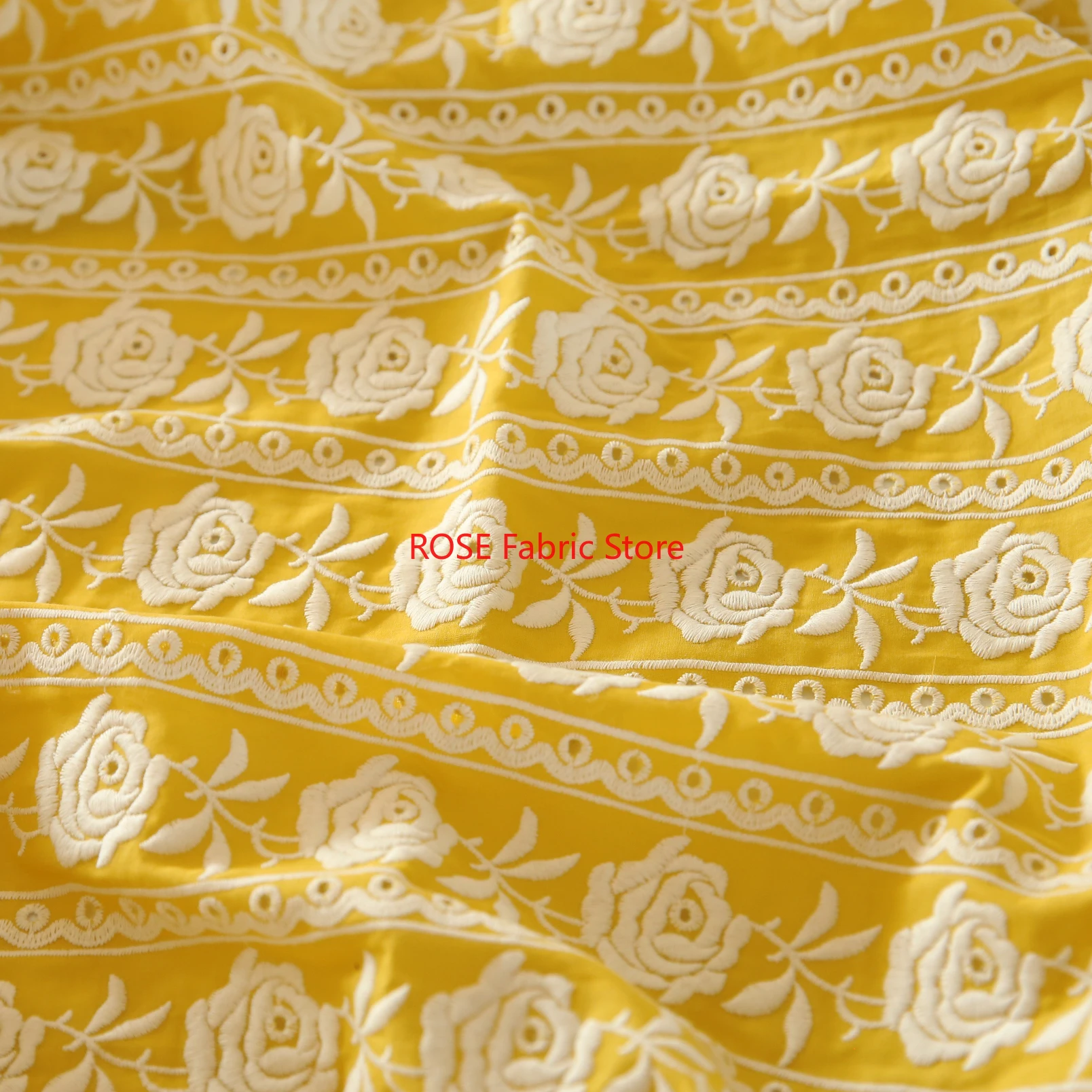 French Cotton Yellow Rose Heav - Embroidery Yellow Dress のレビューと価格