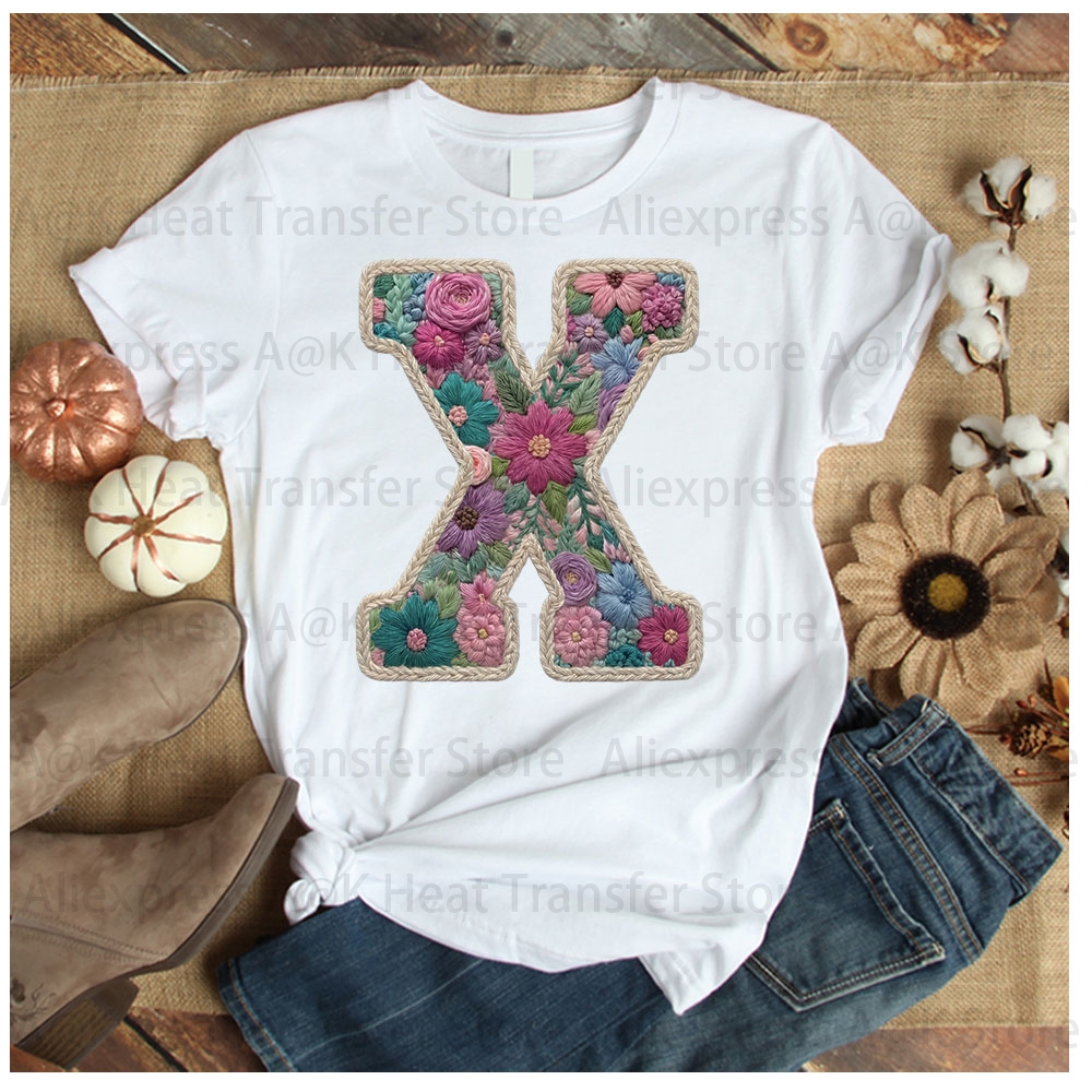 Floral Letter Bow Iron On Heat - Embroidery Unicorn のレビューと価格