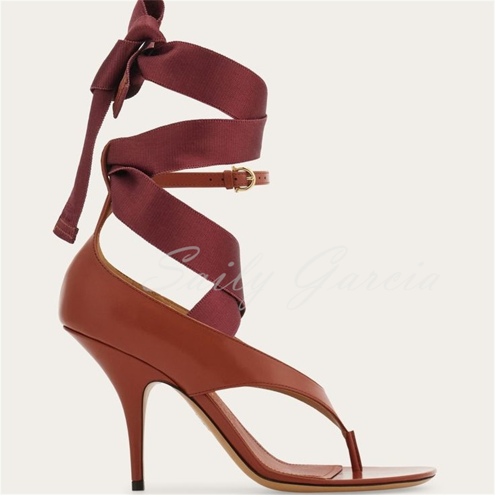 Brown Leather High Heel Flip F - Embroidery Cotton のレビューと価格