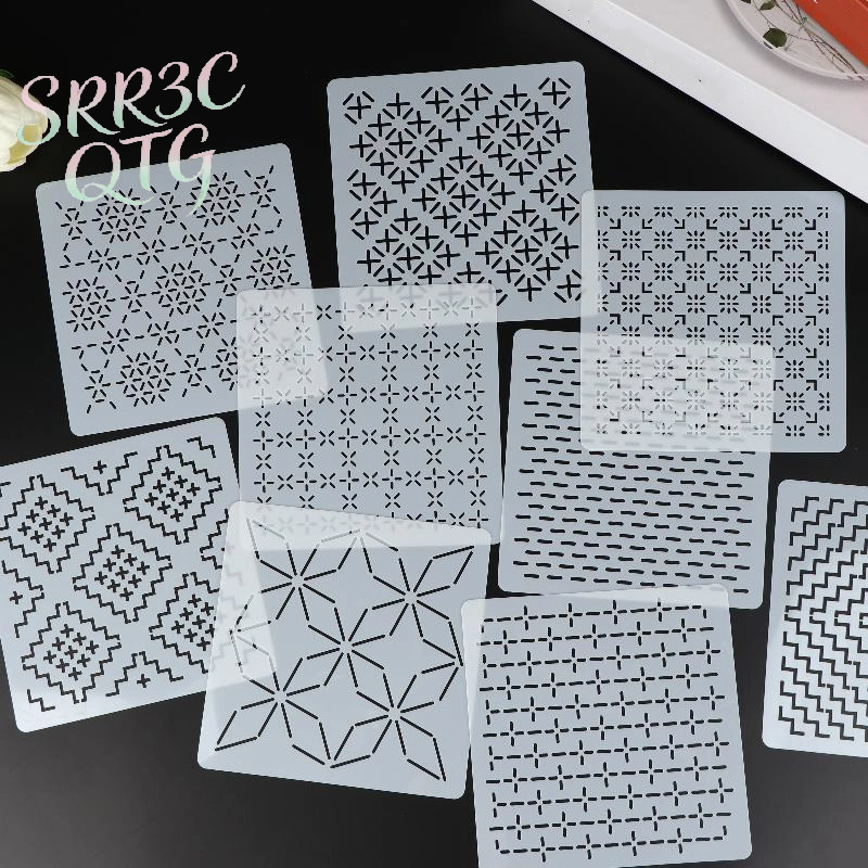 9/32Pcs Sashiko Embroidery Tem - Embroidery Motif のレビューと価格
