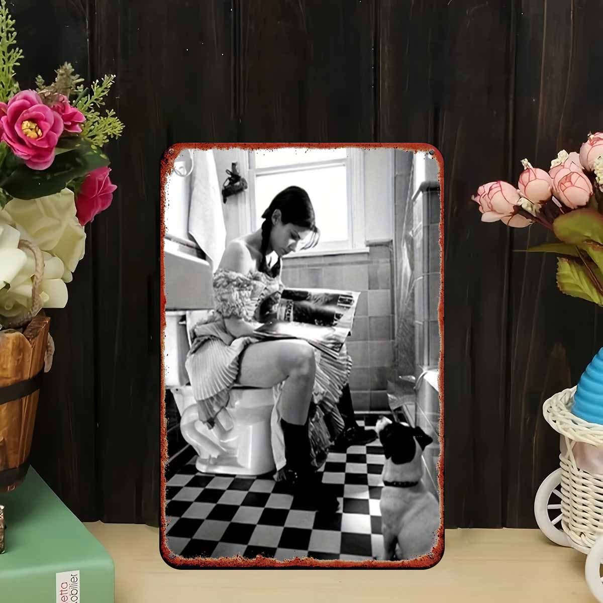 Funny Bathroom Metal Sign – Wo - Embroidery Water のレビューと価格