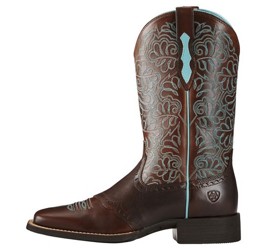 Men's Brown Leather Cowboy Boo - Embroidery Motif のレビューと価格