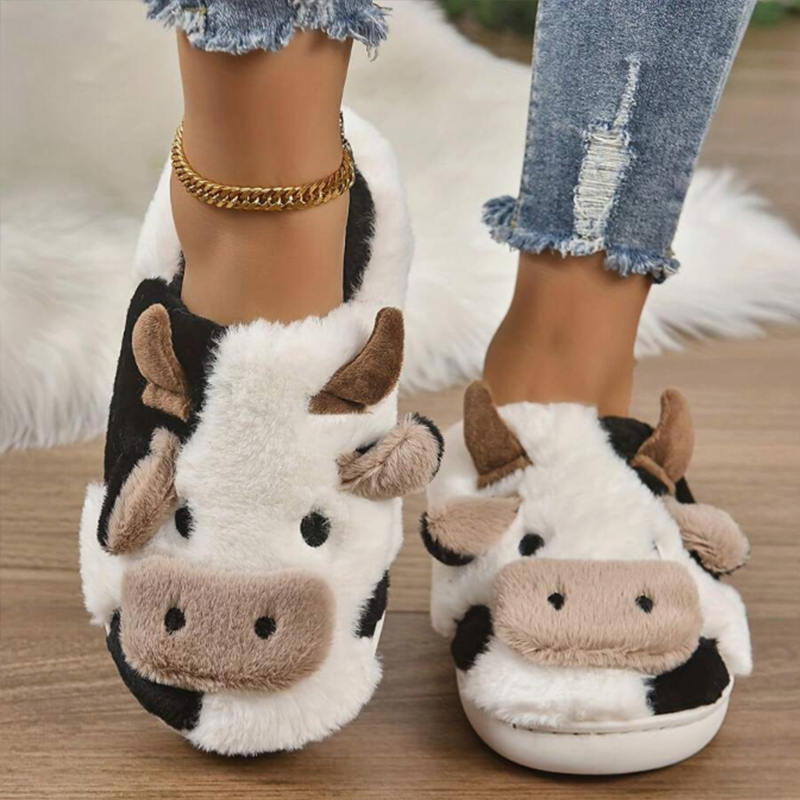 Soft Cow Slippers for Women -  - Embroidery Cotton のレビューと価格