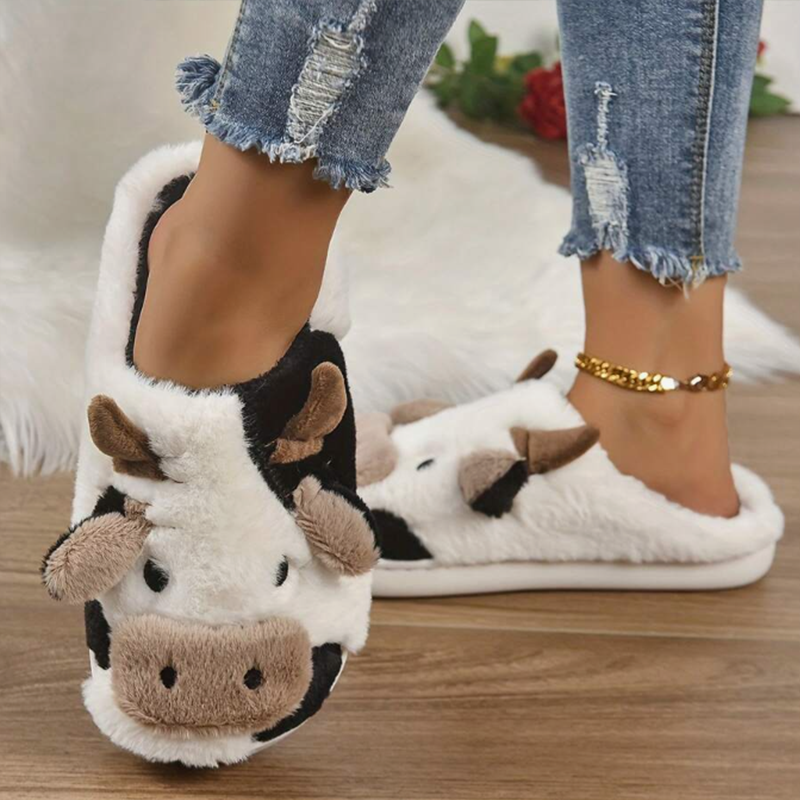 Soft Cow Slippers for Women -  - Embroidery Cotton のレビューと価格