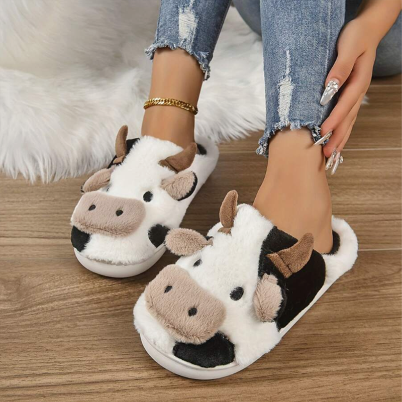 Soft Cow Slippers for Women -  - Embroidery Cotton のレビューと価格