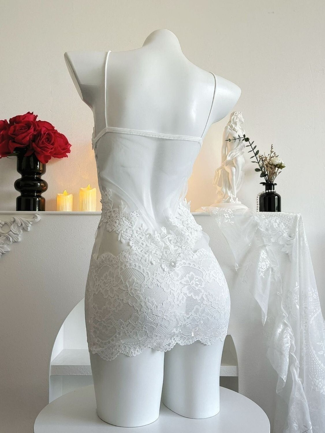 Sexy Lace Embroidery Strapless - Embroidery Dress のレビューと価格