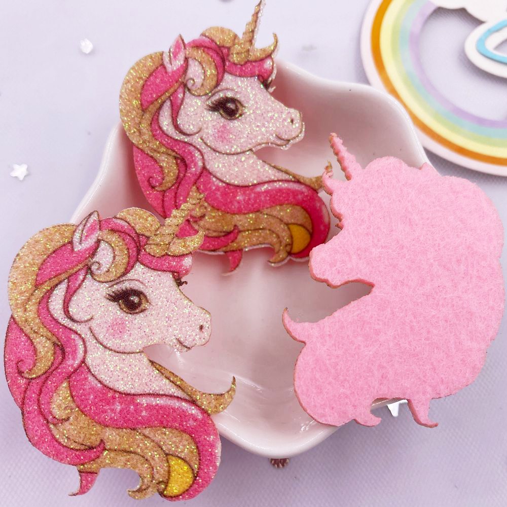 10pcs Glitter Felt Fabric Nonw - Embroidery Unicorn のレビューと価格