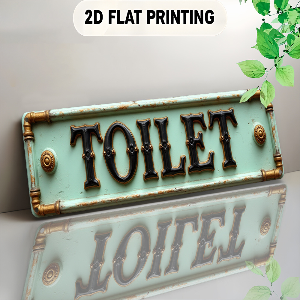 2D Flat, Vintage Toilet Sign - - Embroidery Water のレビューと価格