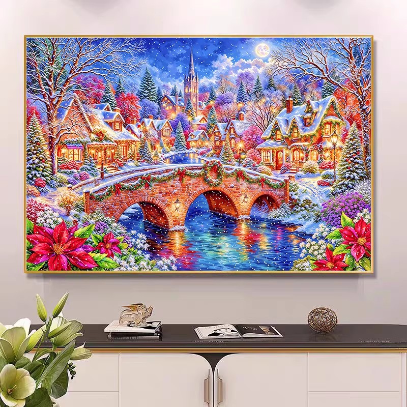 9ct 100x75cm Winter Church Emb - Embroidery Job のレビューと価格