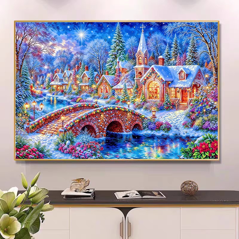 9ct 100x75cm Winter Church Emb - Embroidery Job のレビューと価格