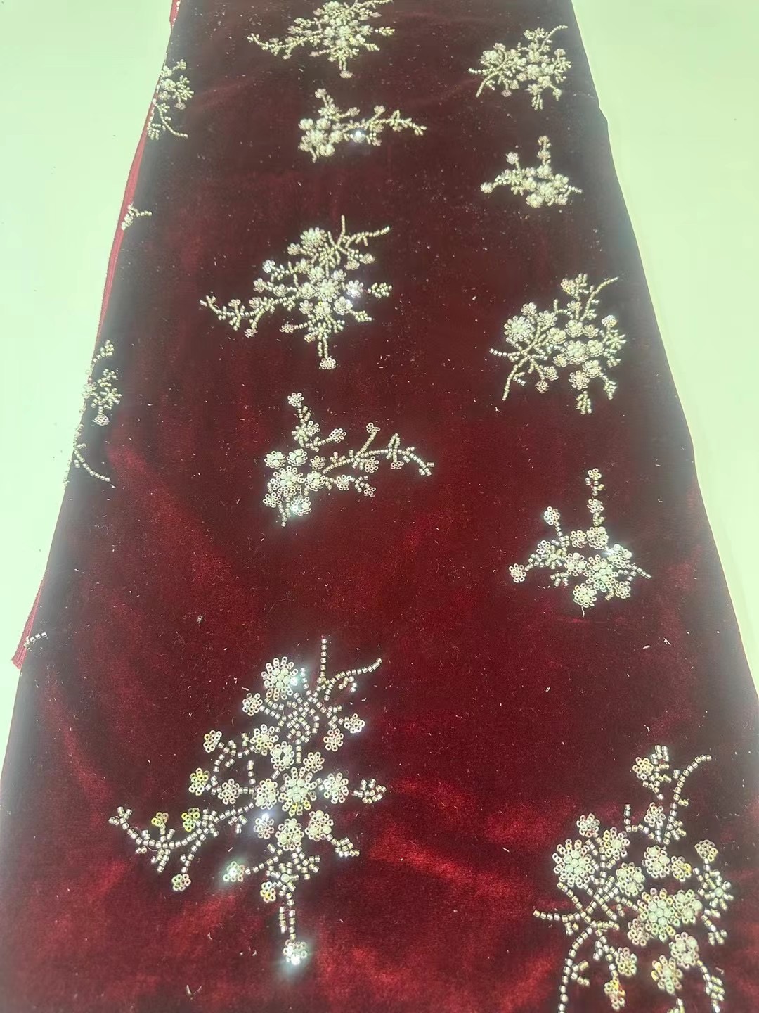 African Handmade Beads Velvet  - Embroidery Net Fabric のレビューと価格
