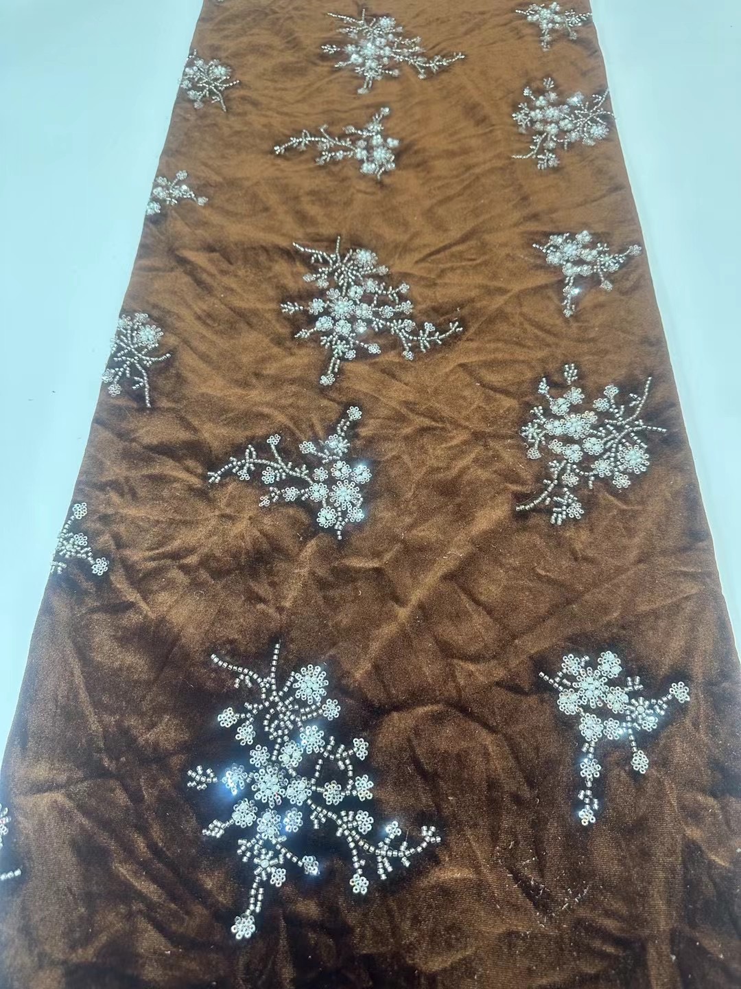 African Handmade Beads Velvet  - Embroidery Net Fabric のレビューと価格